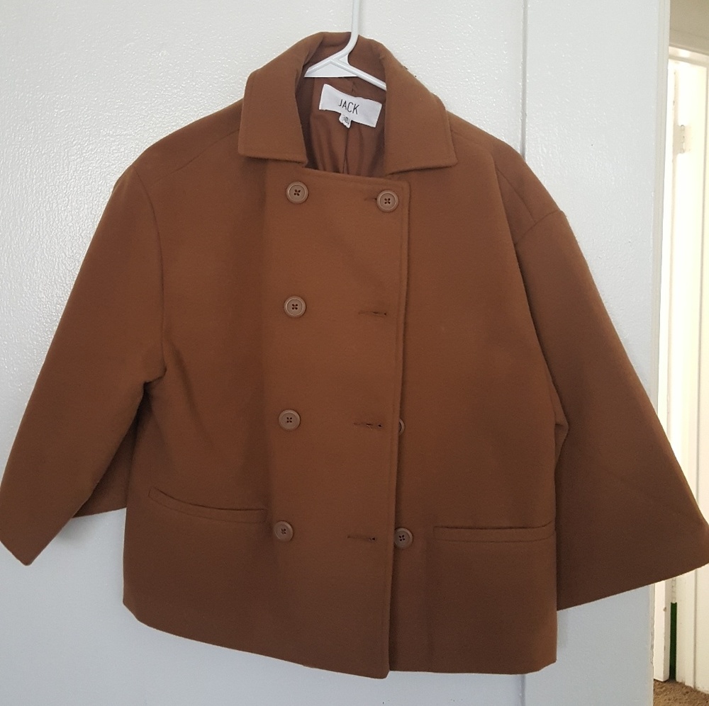 Jack Size S Cropped Caramel Trapeze Coat